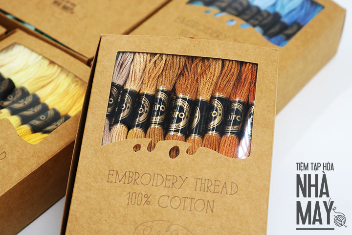 45 tép chỉ hãng Airo theo tông màu - Set màu xanh rêu