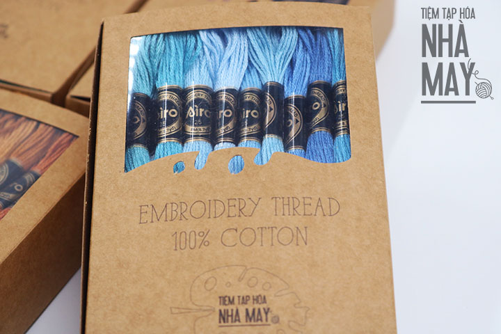 45 tép chỉ hãng Airo theo tông màu - Set màu xanh rêu