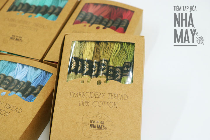 45 tép chỉ hãng Airo theo tông màu - Set màu xanh rêu