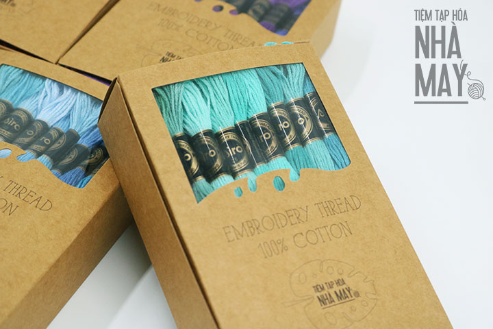 45 tép chỉ hãng Airo theo tông màu - Set màu xanh rêu