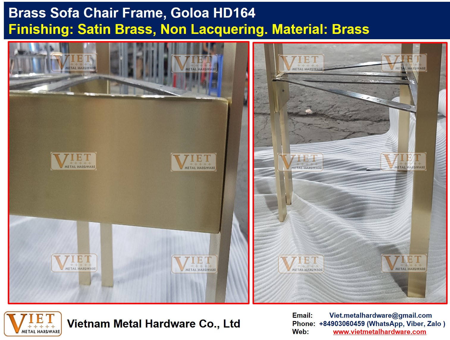 Brass Sofa Chair Frame, Goloa HD164