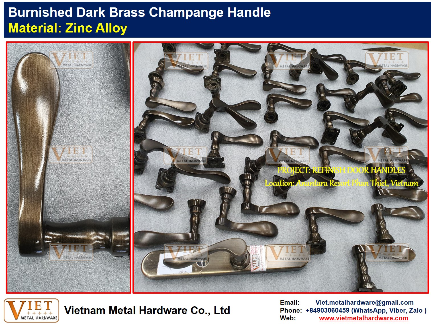 Forged / Hammered Cast Burnished Burnished Brass, Bronze, Dark Bronze,  Champagne Ball Handle - VIETNAM METAL HARDWARE CO., LTD