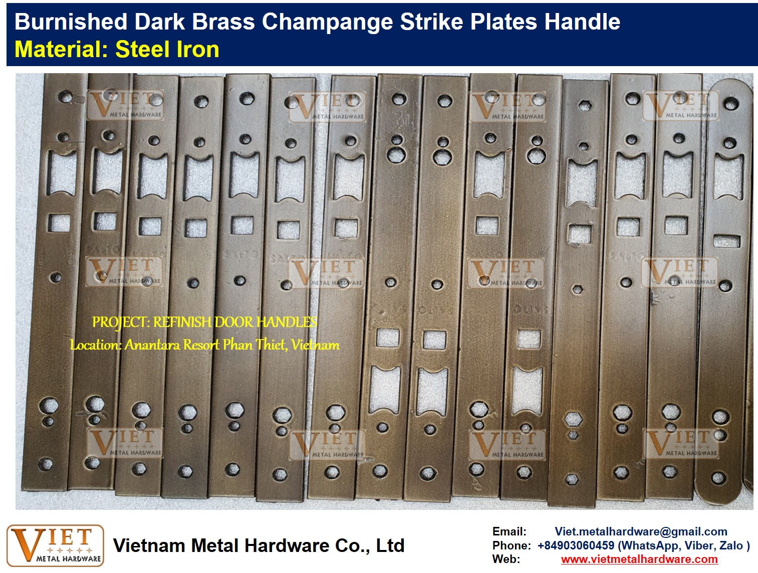 Burnished Dark Brass Champange Strike Plates Handle