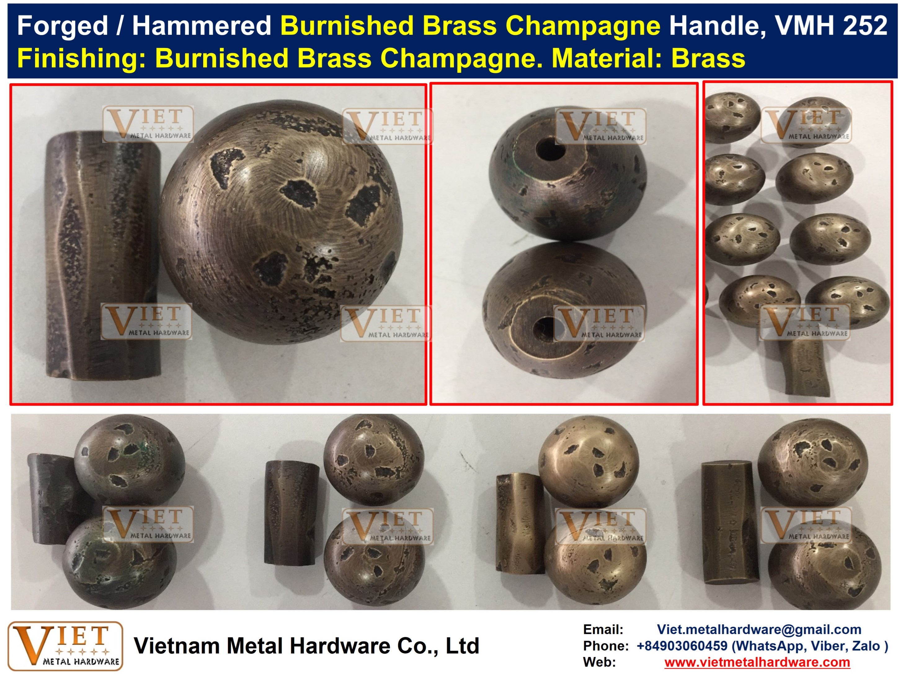Forged / Hammered Cast Burnished Burnished Brass, Bronze, Dark Bronze,  Champagne Ball Handle - VIETNAM METAL HARDWARE CO., LTD