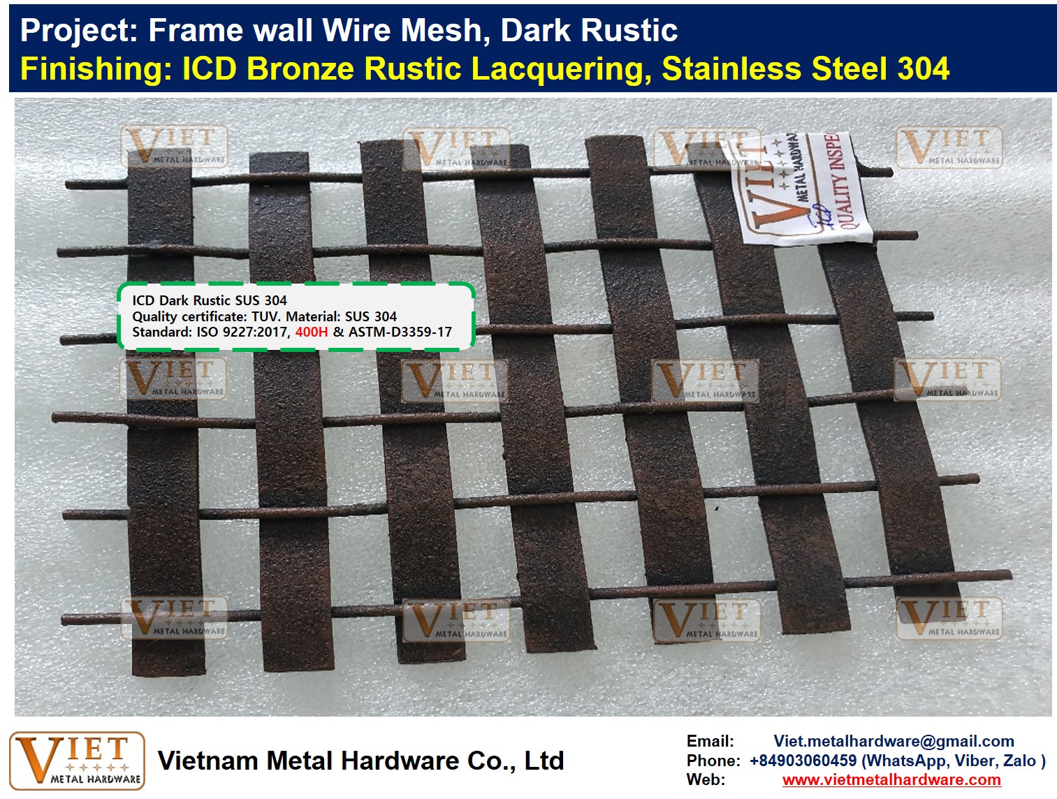 Frame wall Wire Mesh, Dark Rustic - VIETNAM METAL HARDWARE CO., LTD