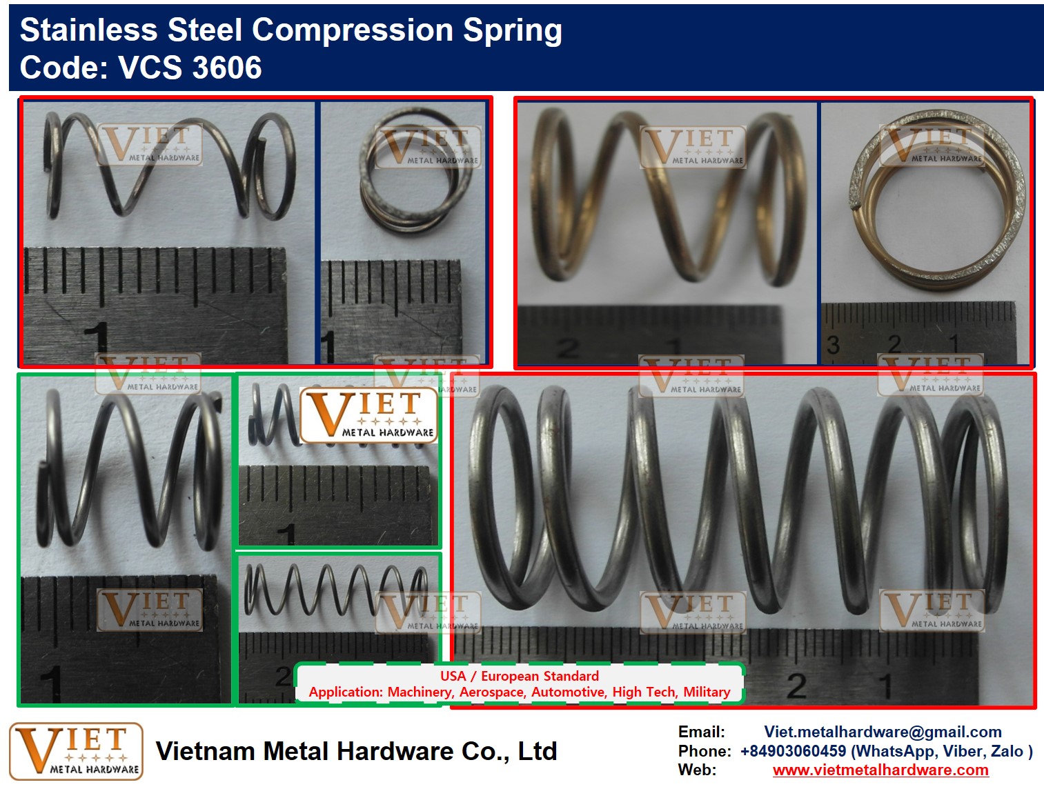 Stainless Steel Compression Spring. VCS 3606 - VIETNAM METAL HARDWARE ...