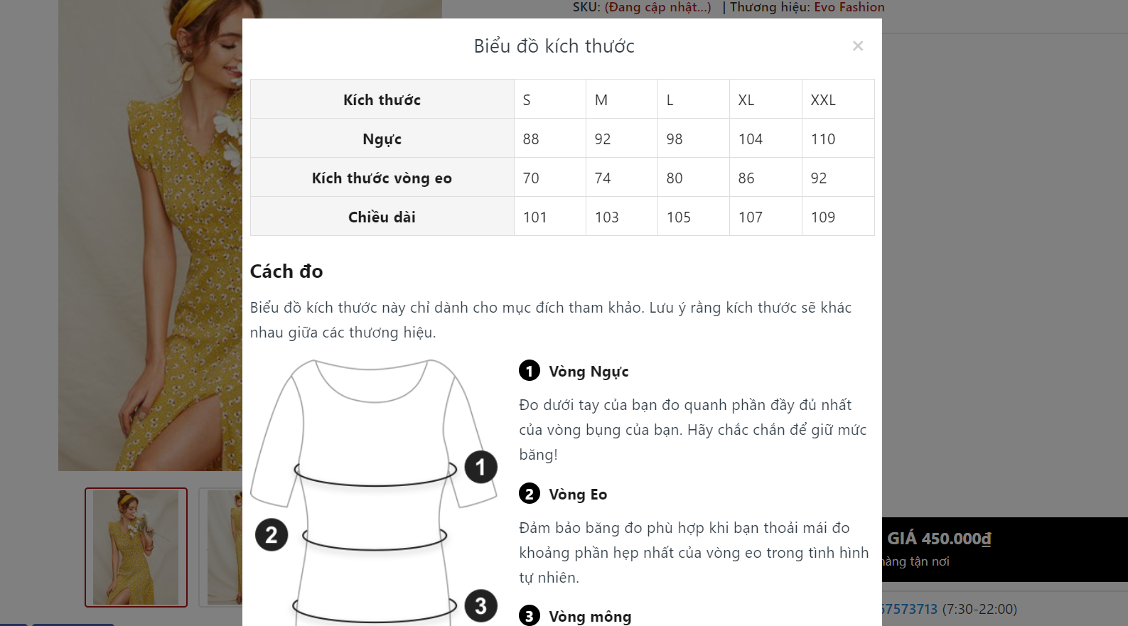 Evo Fashion Chọn size