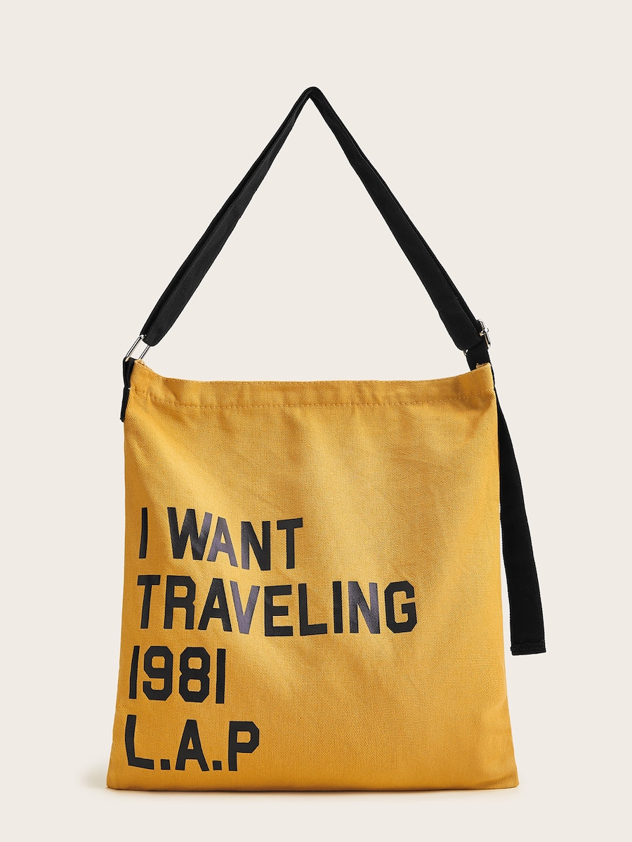 Crossbody Lá Thư Màu Vàng Casual