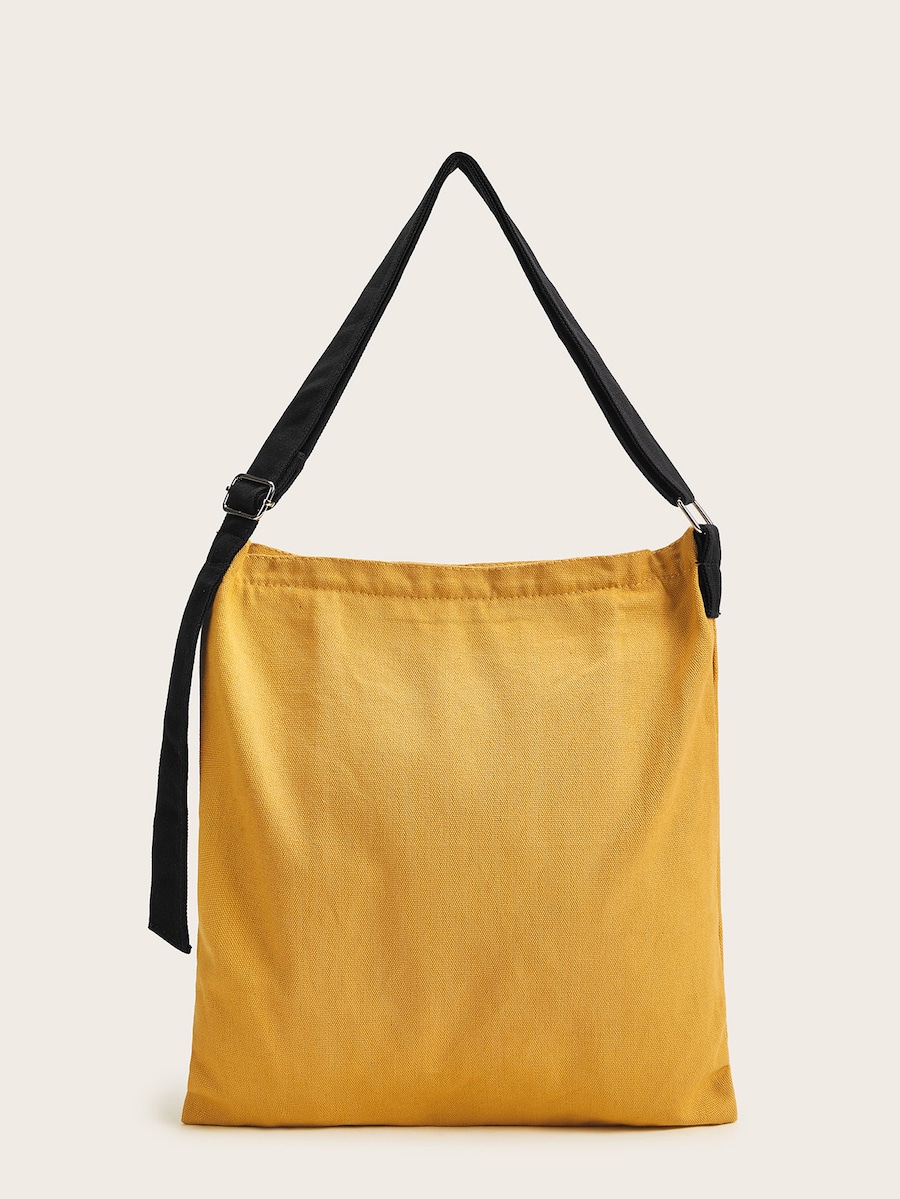Crossbody Lá Thư Màu Vàng Casual