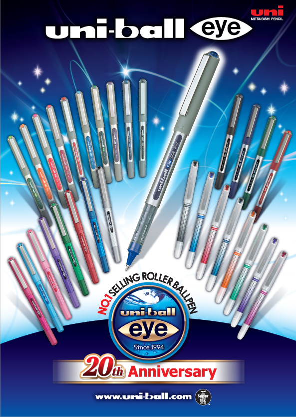 Bộ bút bi nước nắp UNI-ball EYE fine 0.7mm (UB157)