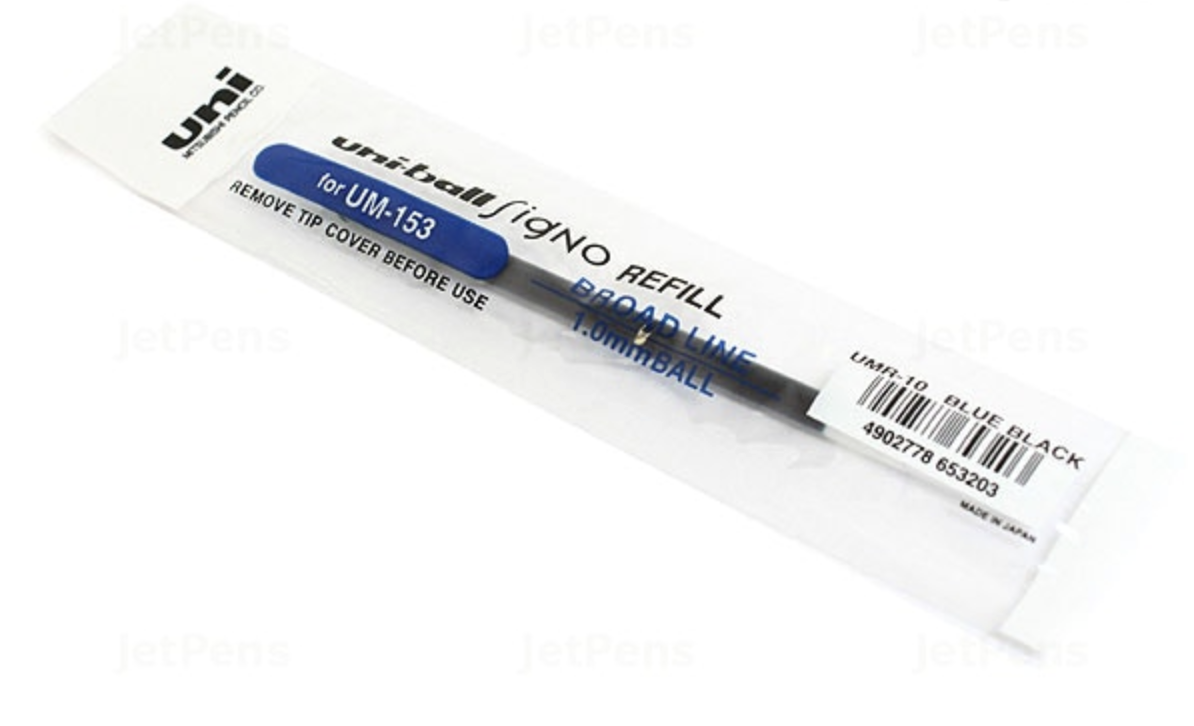 Bộ 1 bút bi nước Uni  0.7mm dạng nắp UM151/UM151S + Ruột