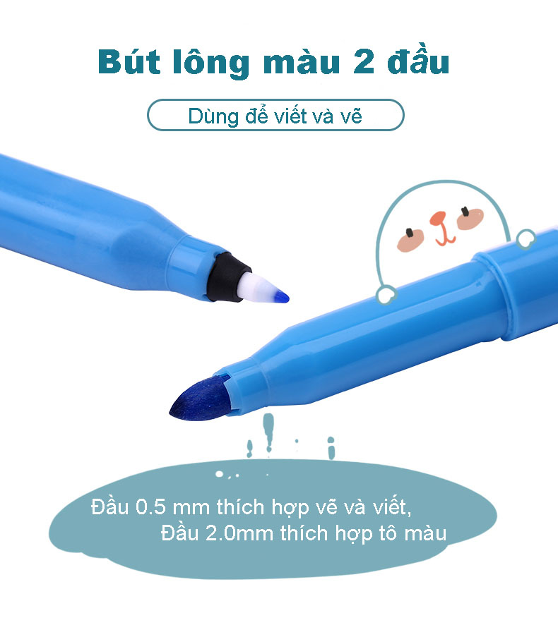 Bút lông màu 2 đầu STABILO Trio 2 in 1 (TR223)