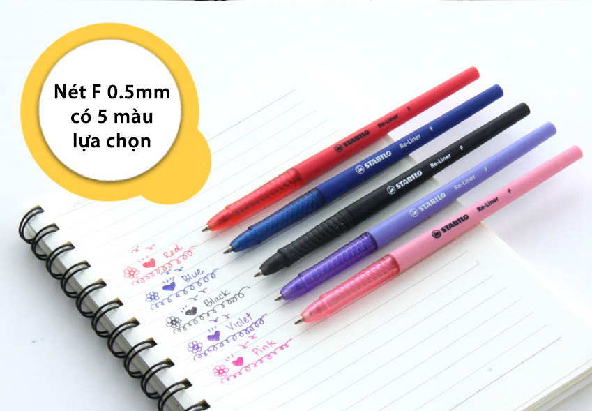 Hộp 10 Bút bi nắp STABILO Re-Line F/XF