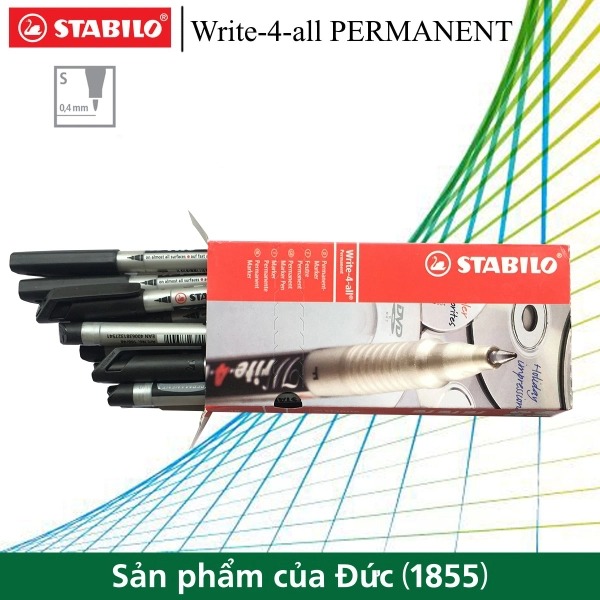 Hộp 10 bút kỹ thuật STABILO Write-4-all PERMANENT S 0.5mm AP166S