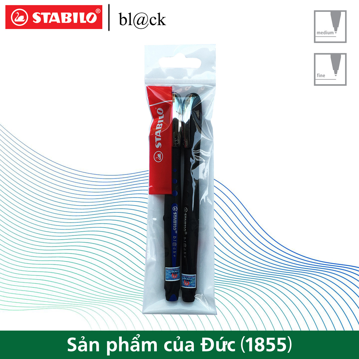 Bộ 2 bút bi ký STABILO bl@ck+ BLKF 0.7mm