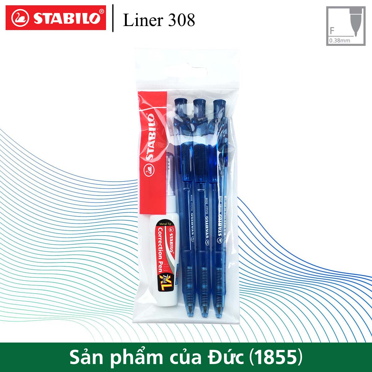 Bộ 3 cây bút bi STABILO Liner BP308F