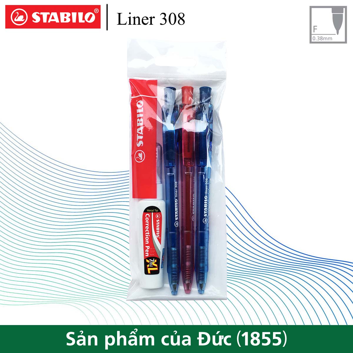 Bộ 3 cây bút bi STABILO Liner BP308F