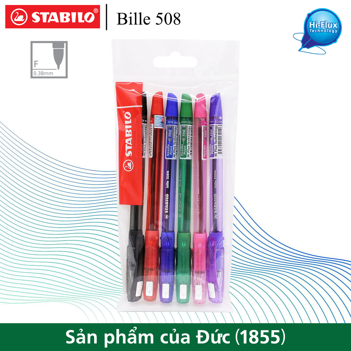 Bộ 6 cây bút bi STABILO Bille 508NF nét 0.7mm