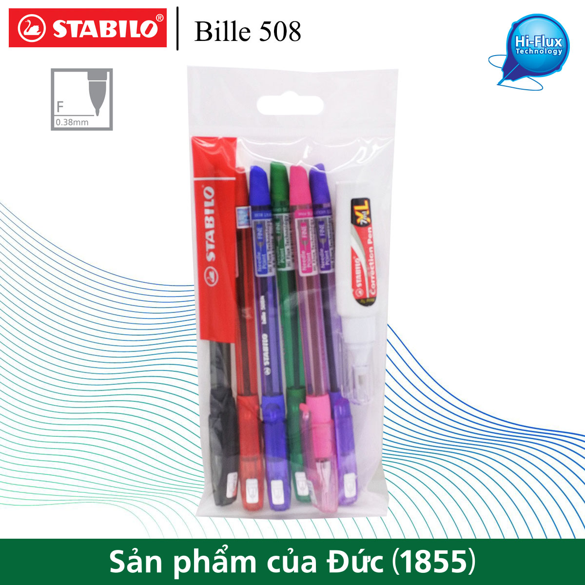 Bộ 6 cây bút bi STABILO Bille 508NF nét 0.7mm