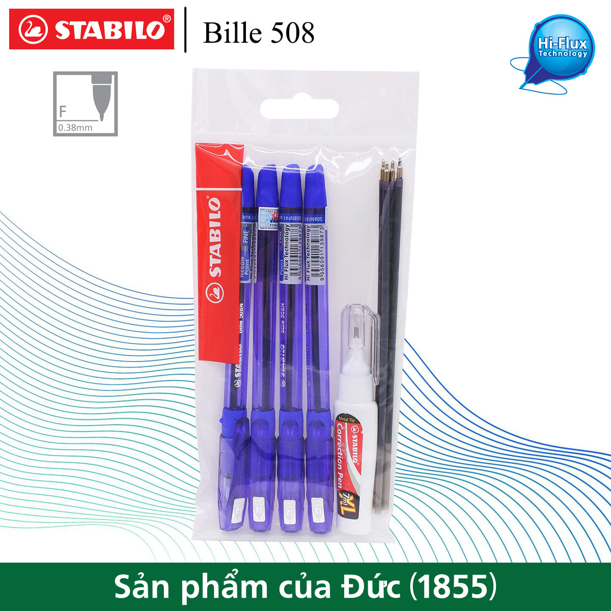Bộ 4 bút bi STABILO Bille 508NF nét 0.7mm