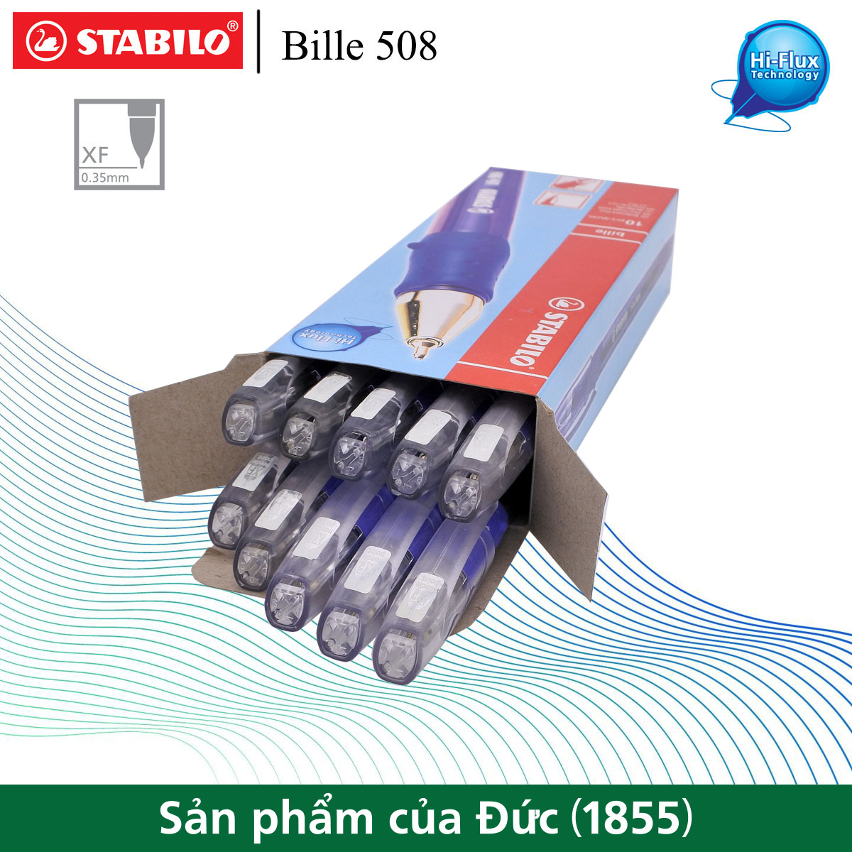Hộp 10 bút bi STABILO Bille 508NXF 0.5mm