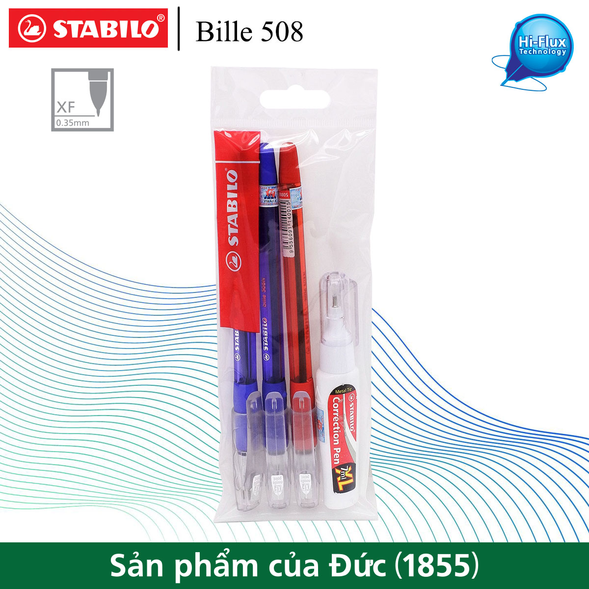 Bộ 3 bút bi STABILO Bille 508NXF nét 0.5mm