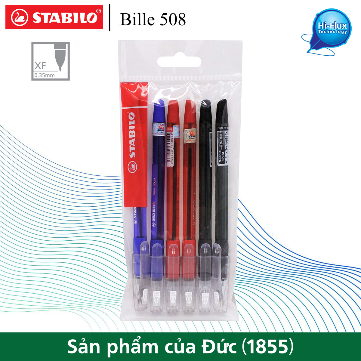 Bộ 6 cây bút bi STABILO Bille 508NXF nét 0.5mm