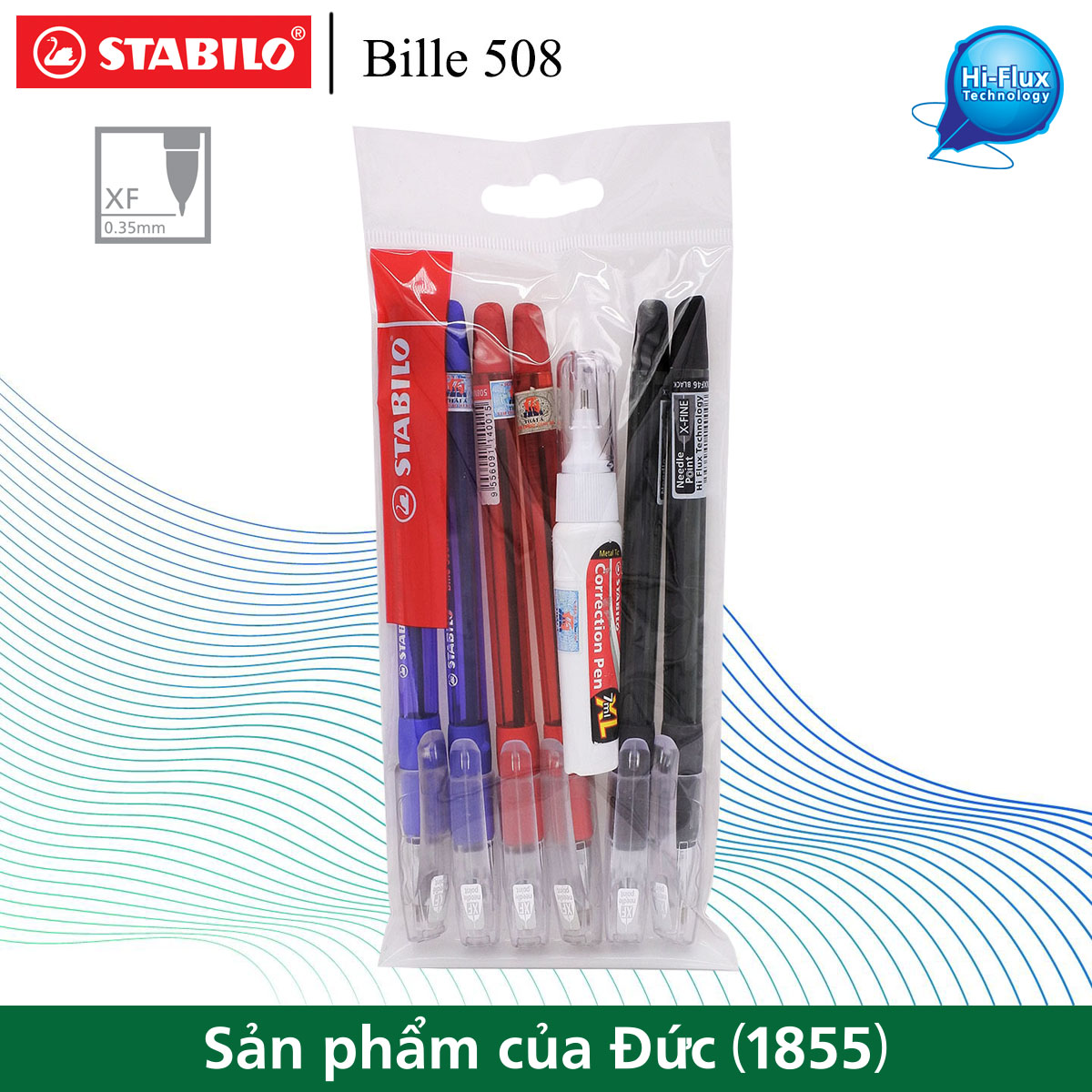 Bộ 6 cây bút bi STABILO Bille 508NXF nét 0.5mm