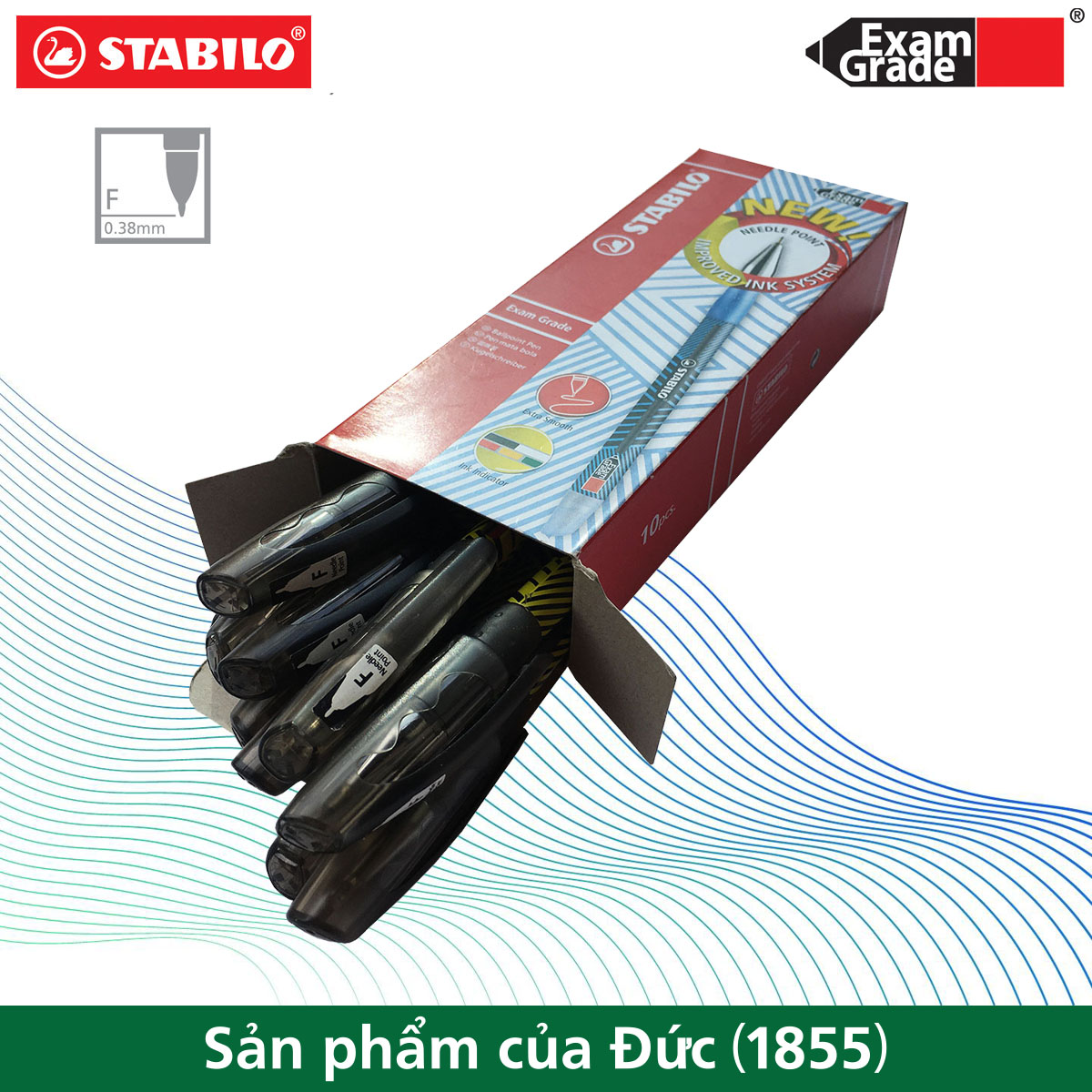 Hộp 10 bút bi STABILO Exam Grade BP587NF nét 0.7mm