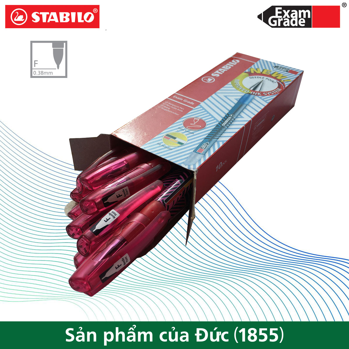 Hộp 10 bút bi STABILO Exam Grade BP587NF nét 0.7mm