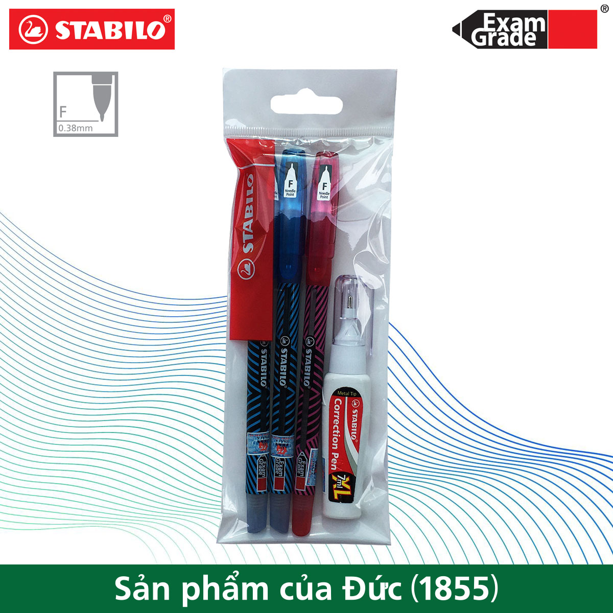 Bộ 3 bút bi STABILO Exam Grade BP587NF 0.7mm