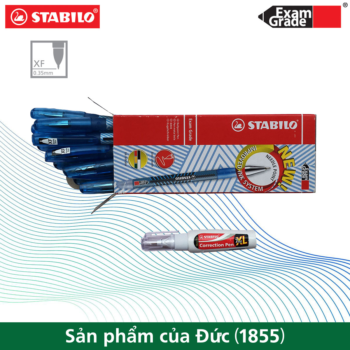 Hộp 10 bút bi STABILO Exam Grade BP587NXF nét 0.5mm
