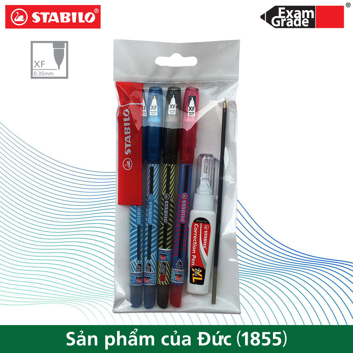 Bộ 4 cây bút bi STABILO ExamGrade 587NXF nét 0.5mm