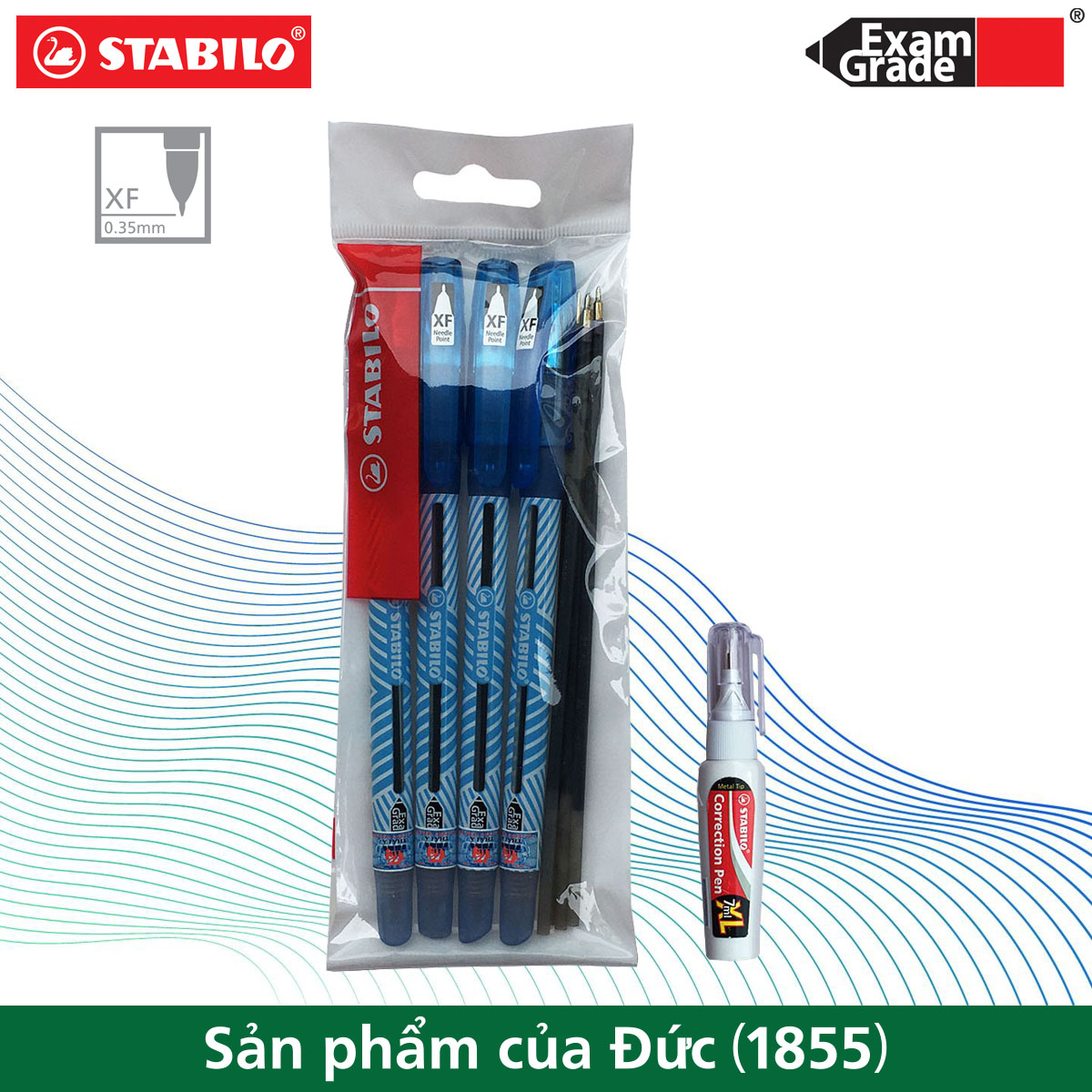 Bộ 4 cây bút bi STABILO ExamGrade 587NXF nét 0.5mm