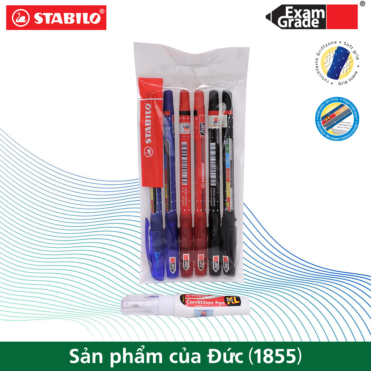 Bộ 6 bút bi STABILO Exam Grade BP588 nét 0.7mm