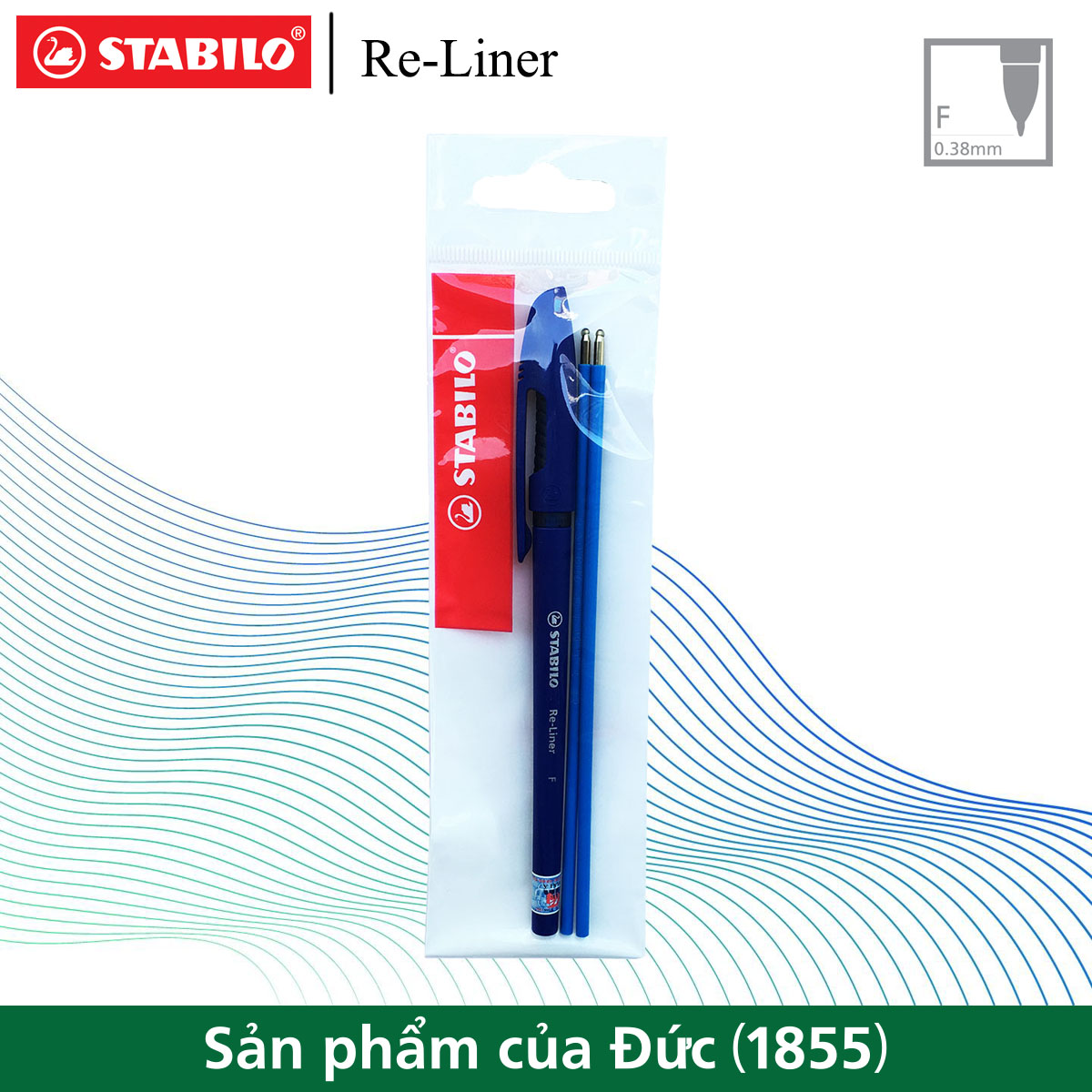 Bộ 1 bút bi STABILO Re-liner 868F 0.7mm màu xanh