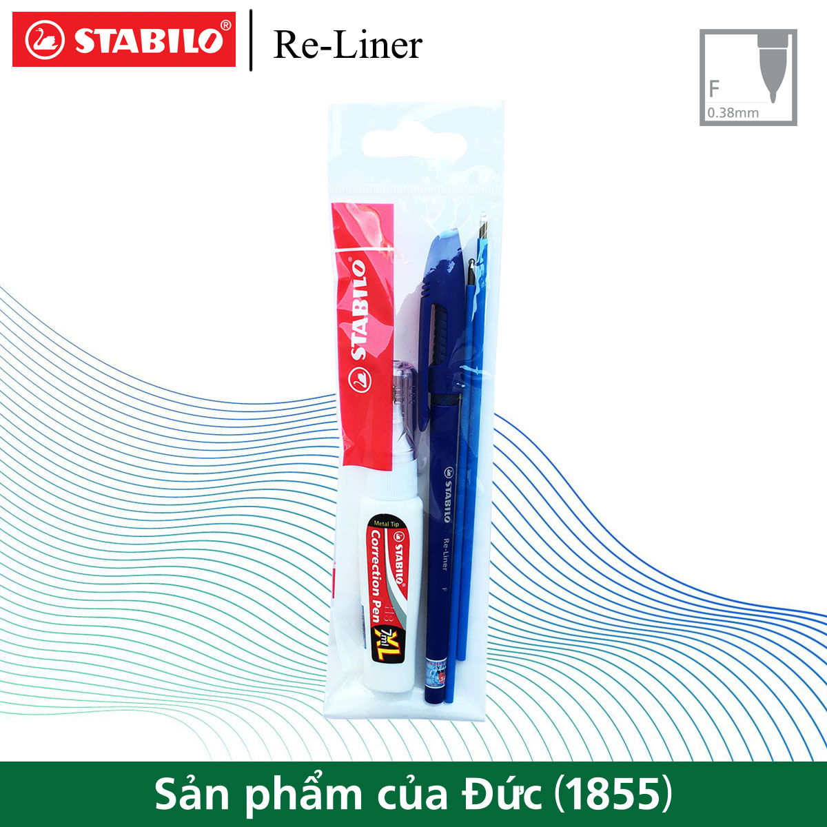 Bộ 1 bút bi STABILO Re-liner 868F 0.7mm màu xanh