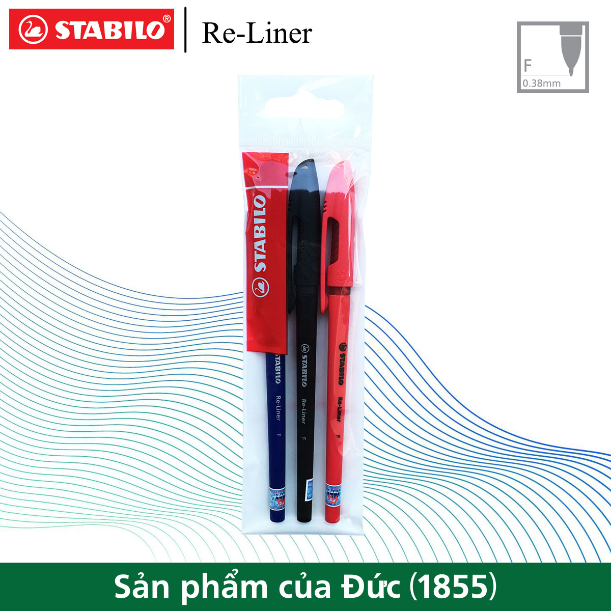 Bộ 3 cây bút bi STABILO Re-Liner 868F nét 0.7mm