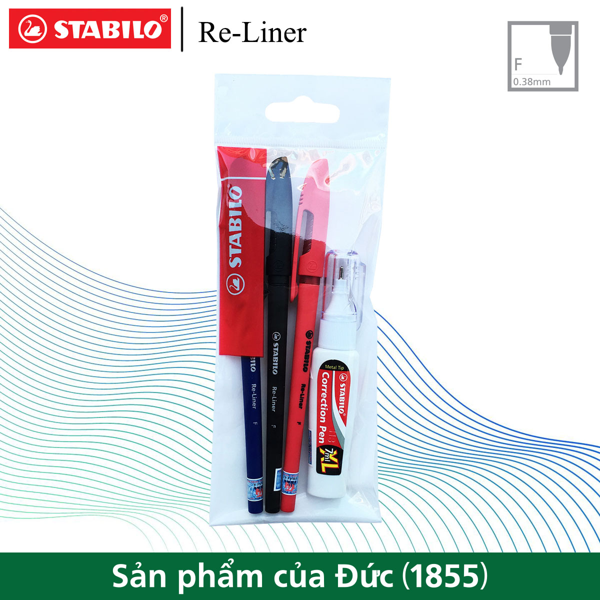 Bộ 3 cây bút bi STABILO Re-Liner 868F nét 0.7mm