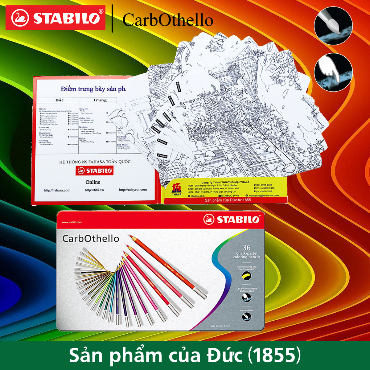 Combo Chì phấn STABILO CarbOthello 36 màu