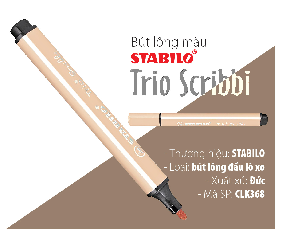 Hộp bút lông màu STABILO Trio Scribbi CLK368 hộp 8 màu