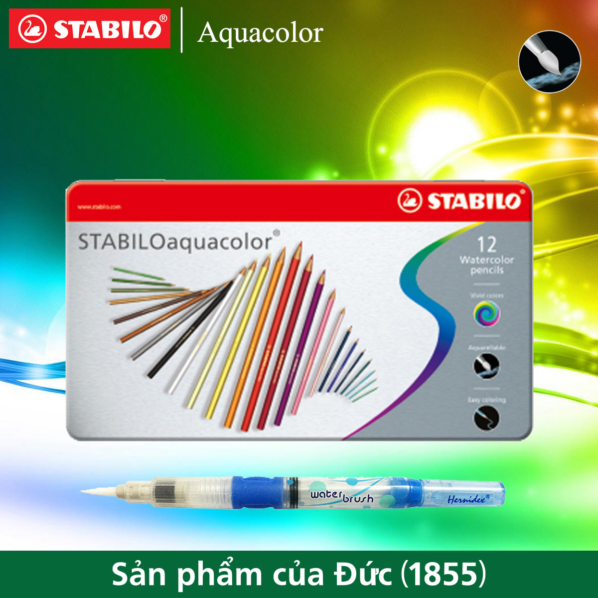 Combo Chì màu nước STABILOaquacolor 12 màu