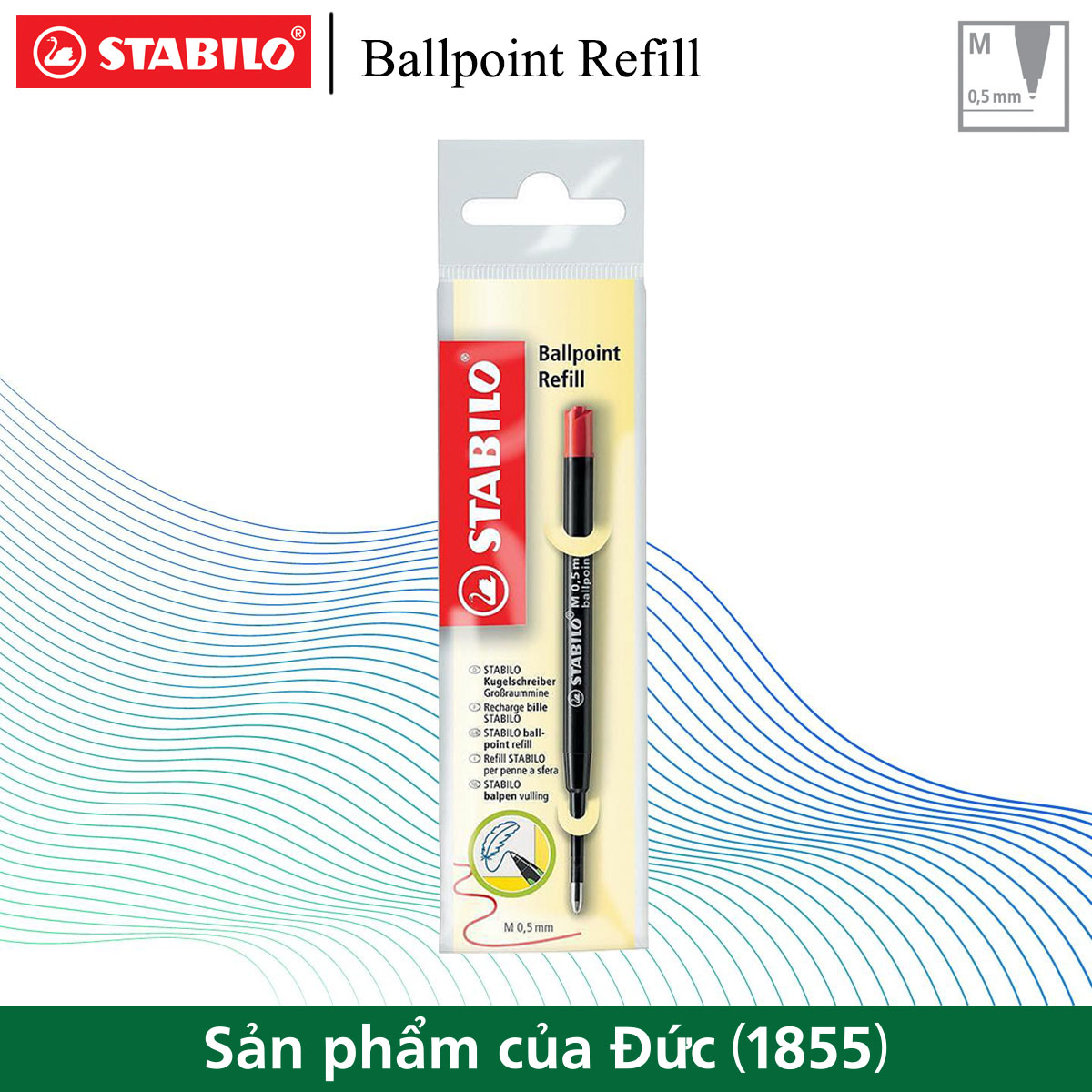 Ruột bút bi STABILO Ballpoint Refill Medium 0.5mm COM4BR
