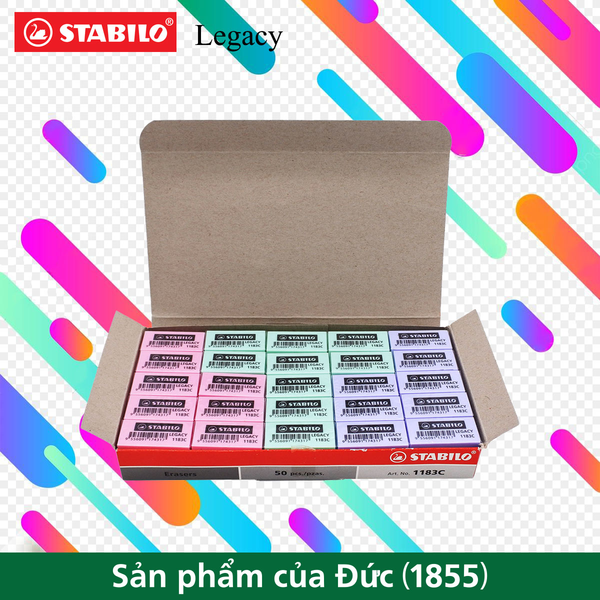 Hộp Gôm STABILO Legacy 1883 W/C 50 viên