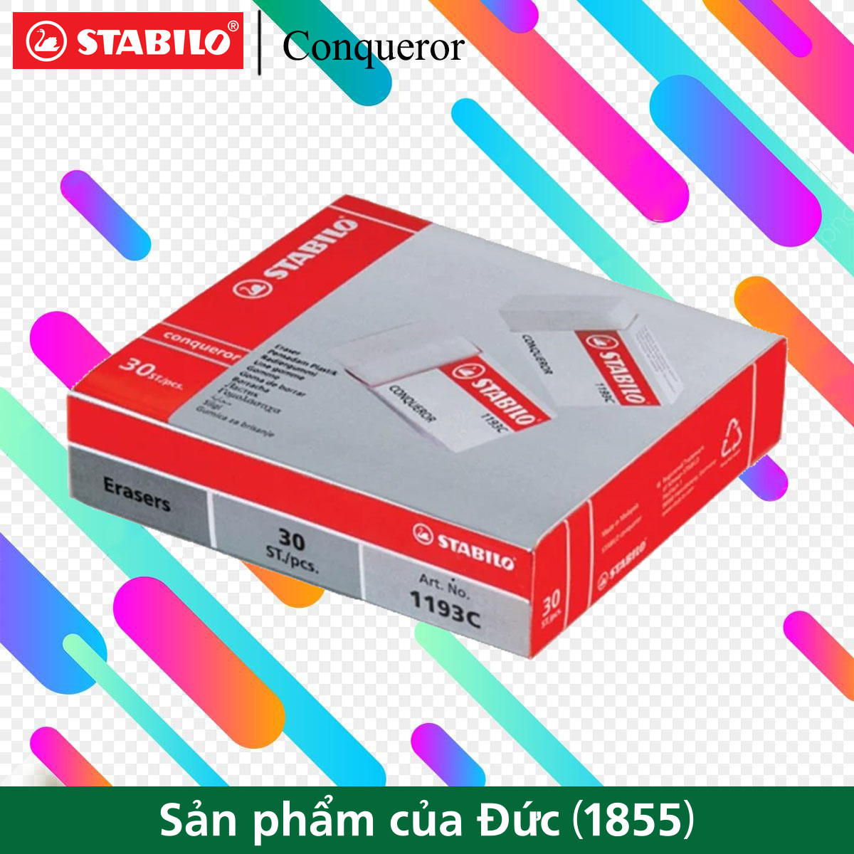 Hộp 30 viên tẩy STABILO Conqueror (ER193/30)