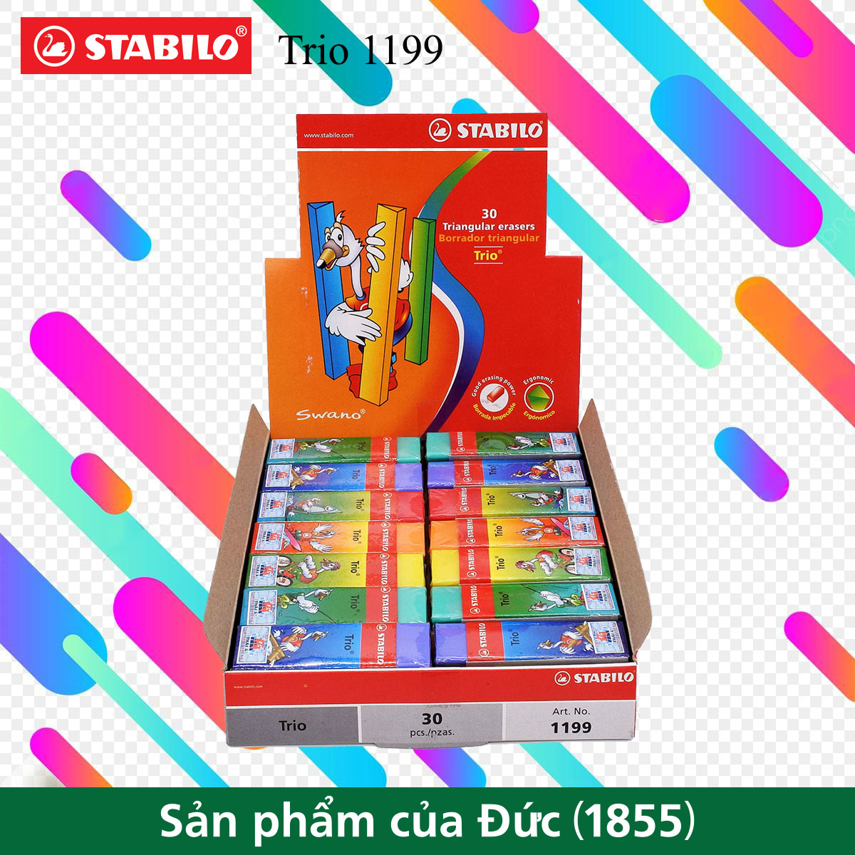 Hộp gôm STABILO Yippy-plas/Trio 30 viên