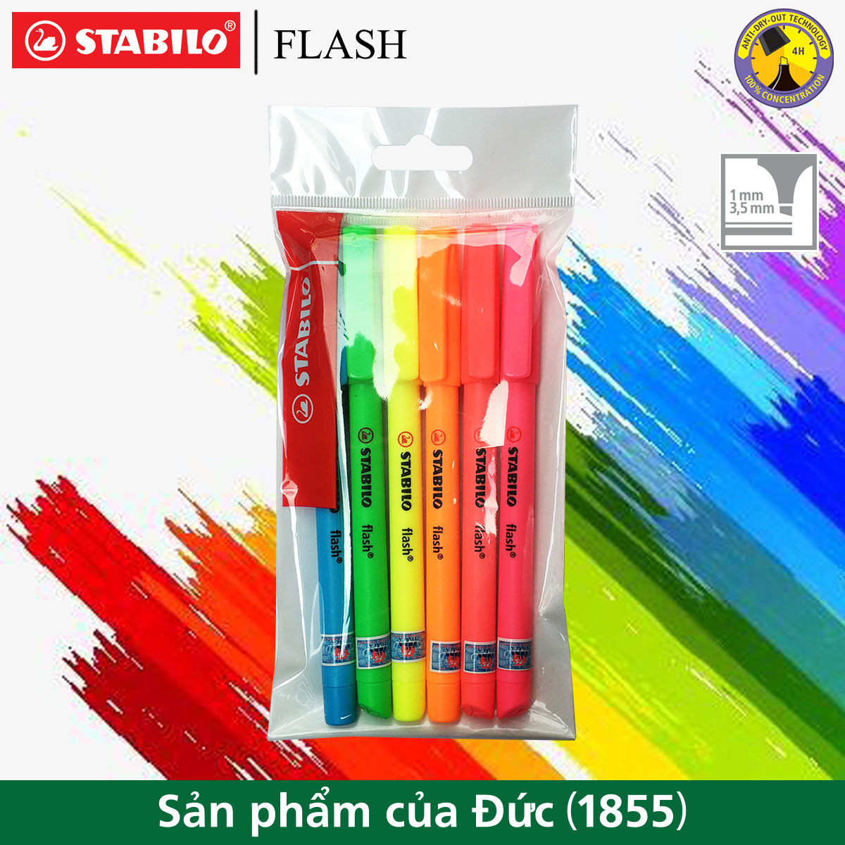 Bộ bút dạ quang STABILO FLASH 2/3/5/6 cây