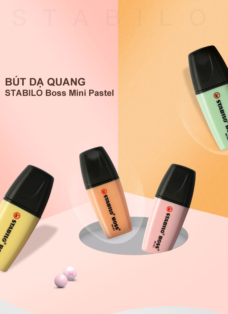 Hộp 10 Bút dạ quang STABILO BOSS MINI 07 Pastel