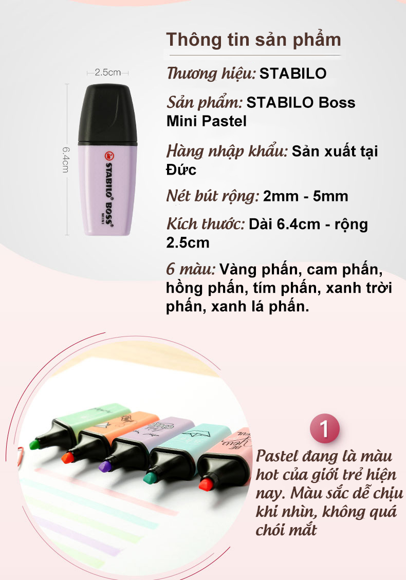 Bút dạ quang STABILO BOSS MINI 07