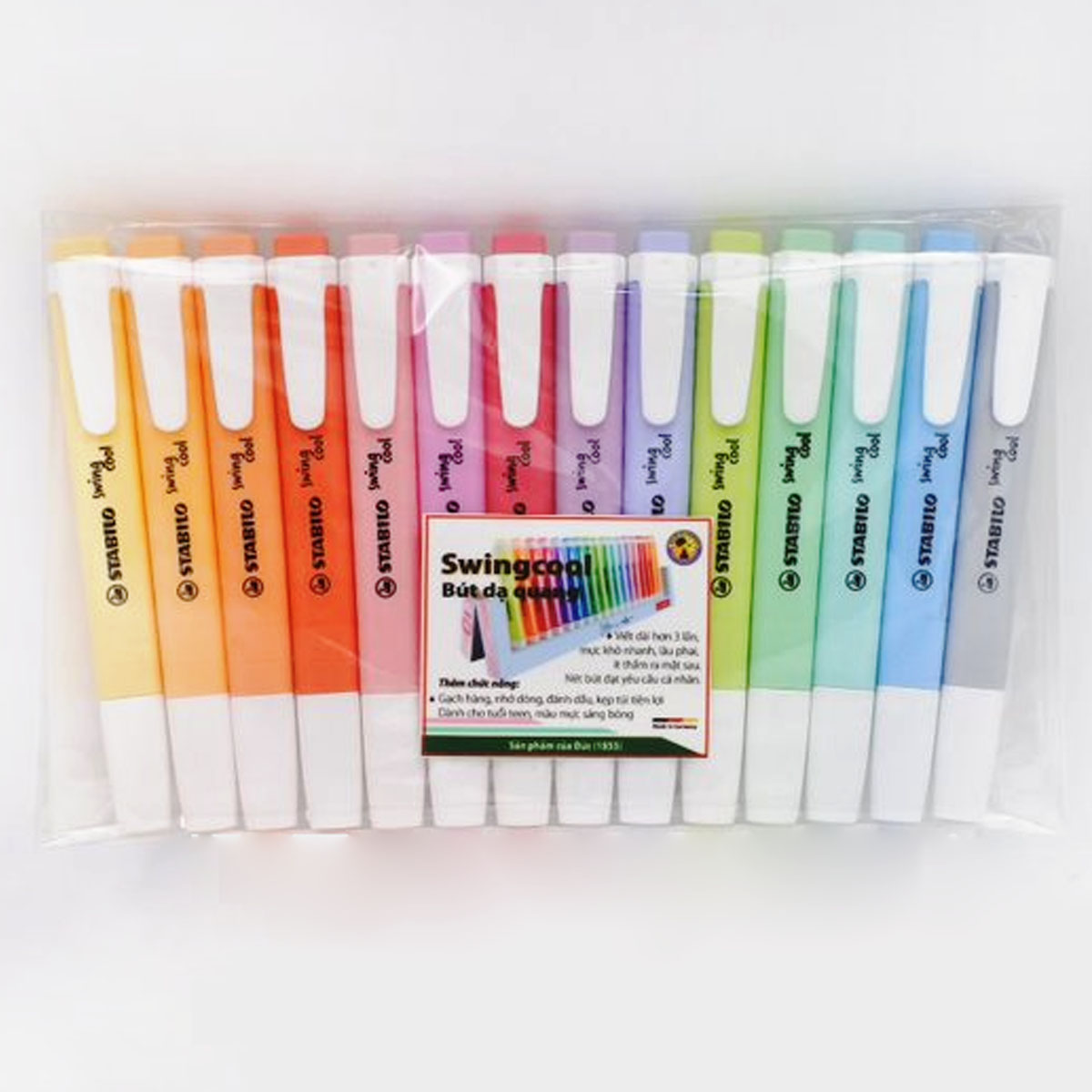 Bộ 14 bút dạ quang STABILO swing cool Pastel (HLP275-C14)